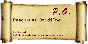 Paschkusz Oriána névjegykártya